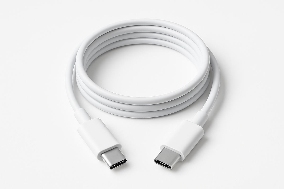A white USB-C to USB-C 1m cable