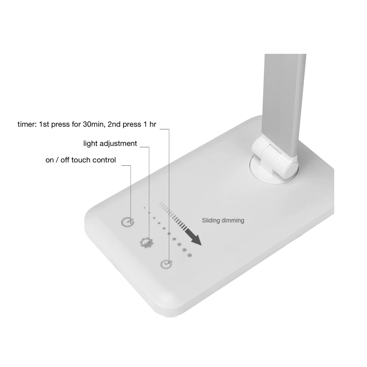 Dimmable desk lamp controls