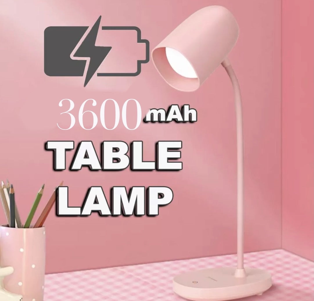 petite PINK portable table lamp super light 