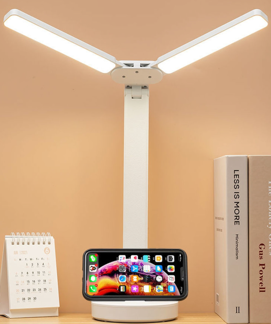 Double Light Rechargeable Portable USB Desk Lamp 