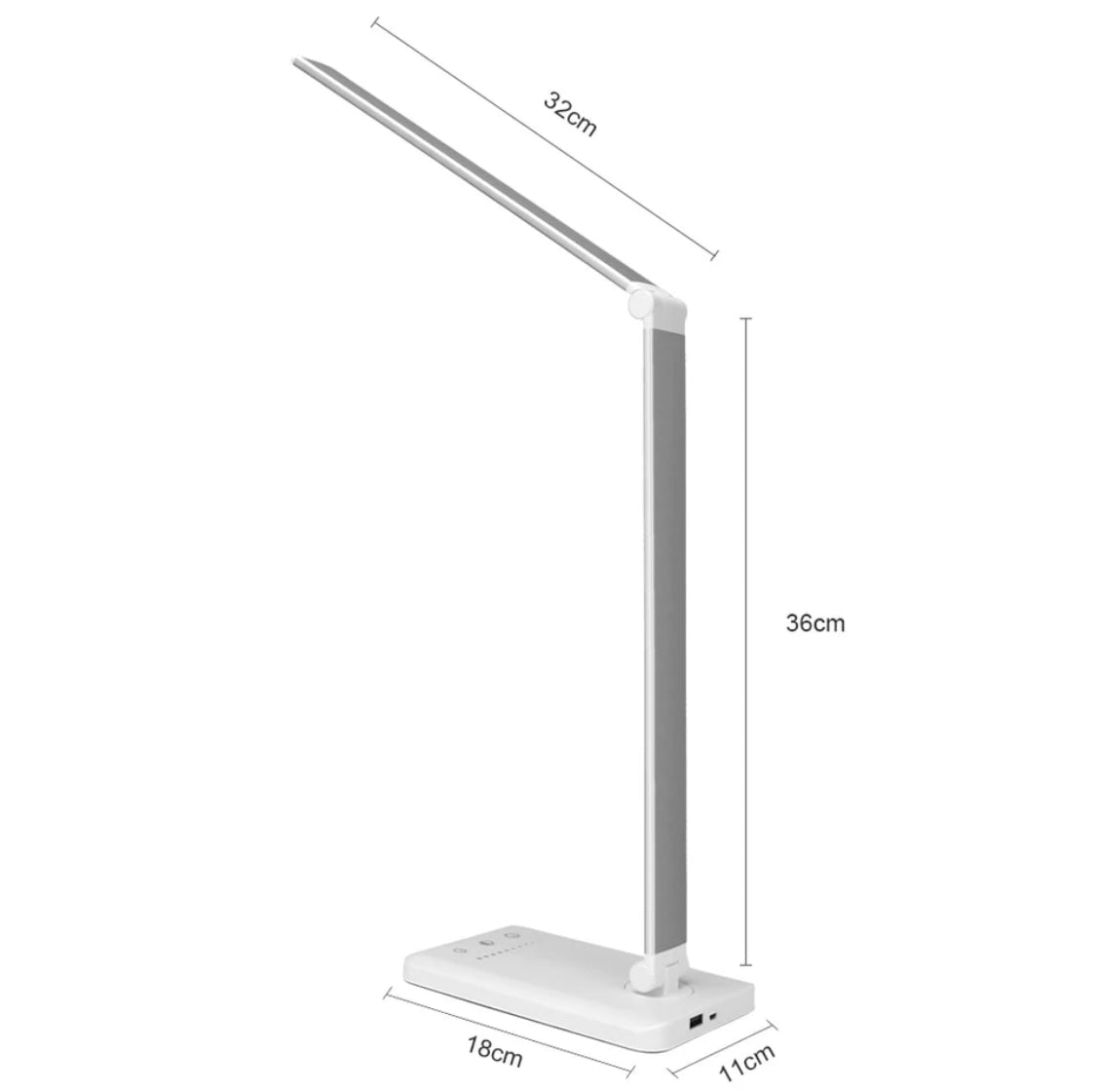 Dimmable USB Desk Lamp and Reading Light - Silver